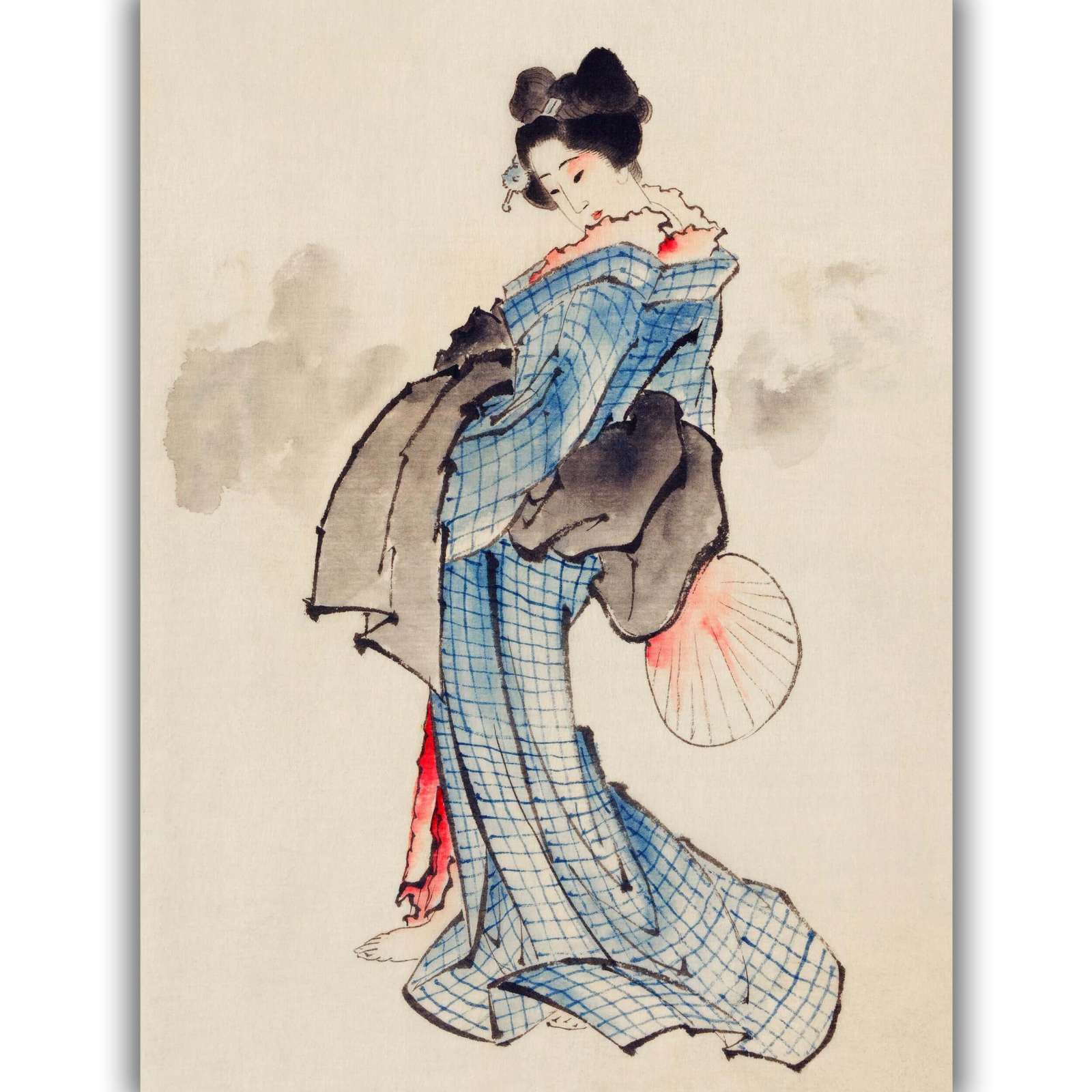 Reprodukcija „Stovinti moteris“, Katsushika Hokusai