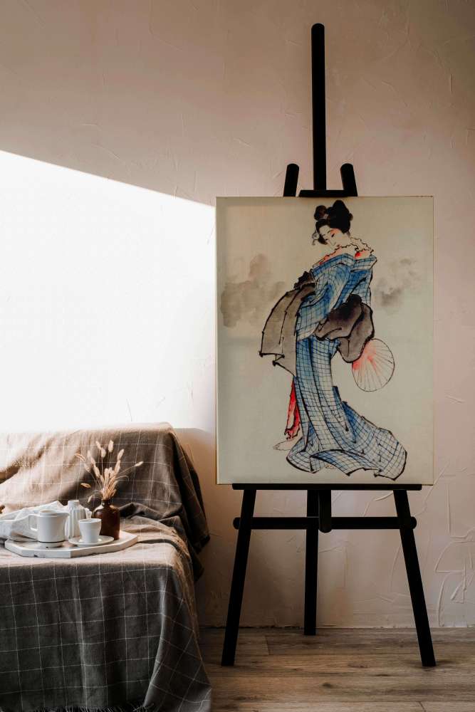 Reprodukcija „Stovinti moteris“, Katsushika Hokusai