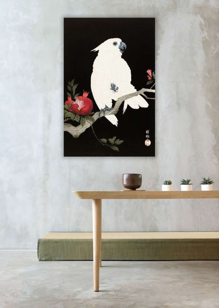 Reprodukcija „Kakadu ir granatas“, Ohara Koson