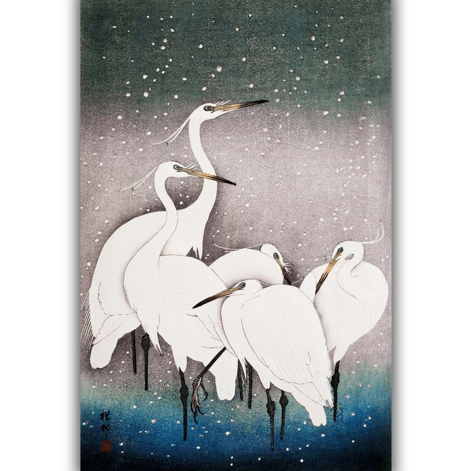 Reprodukcija „Garniai“, Ohara Koson