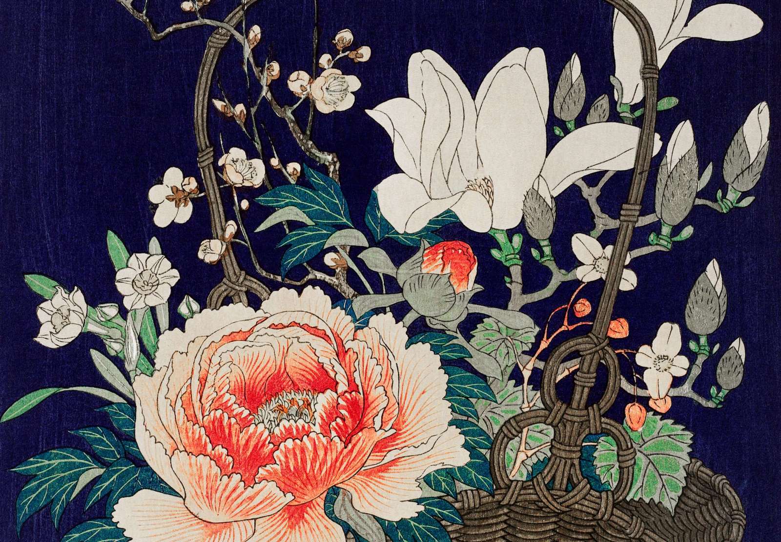 Reprodukcija „Gėlių krepšelis“, Ohara Koson