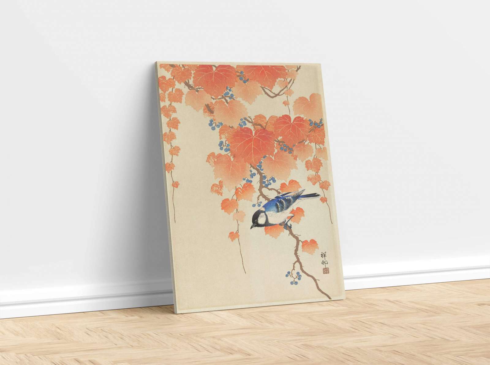 Reprodukcija „Didžioji zylė ant šakelės“, Ohara Koson