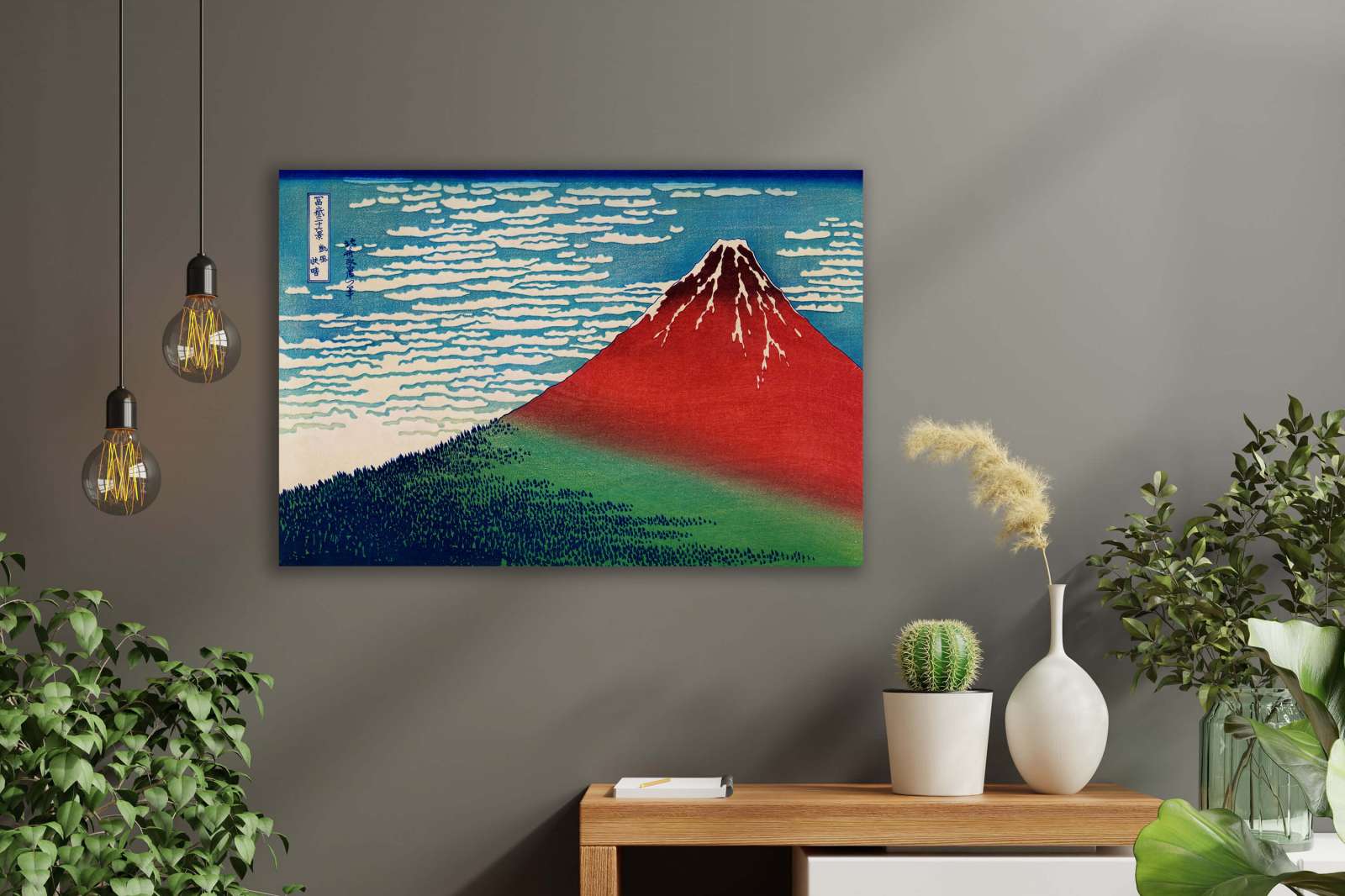 Reprodukcija „Lengvas vėjas, giedras rytas“, Katsushika Hokusai