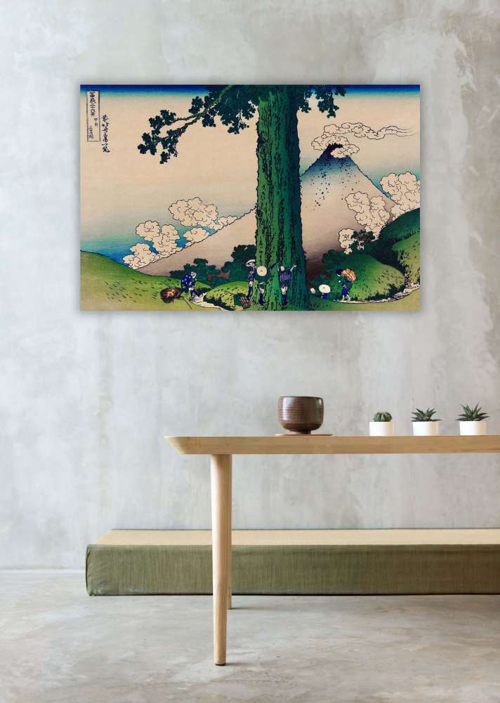 Reprodukcija „Mishima perėja Kai provincijoje“, Katsushika Hokusai