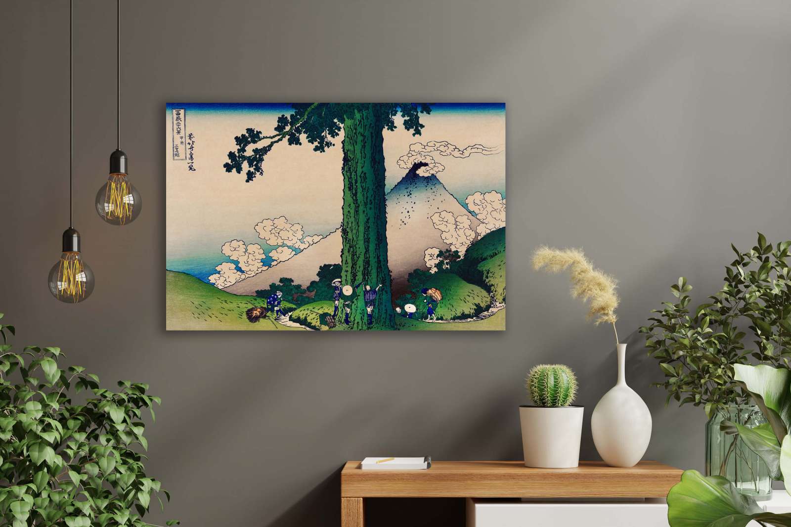 Reprodukcija „Mishima perėja Kai provincijoje“, Katsushika Hokusai