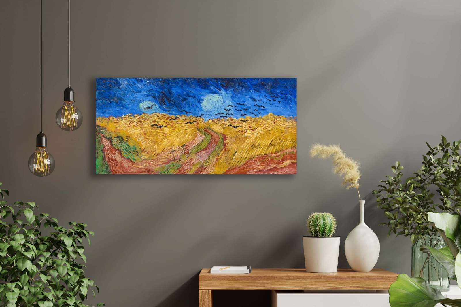 Reprodukcija „Kviečių laukas su varnomis“, Vincent van Gogh