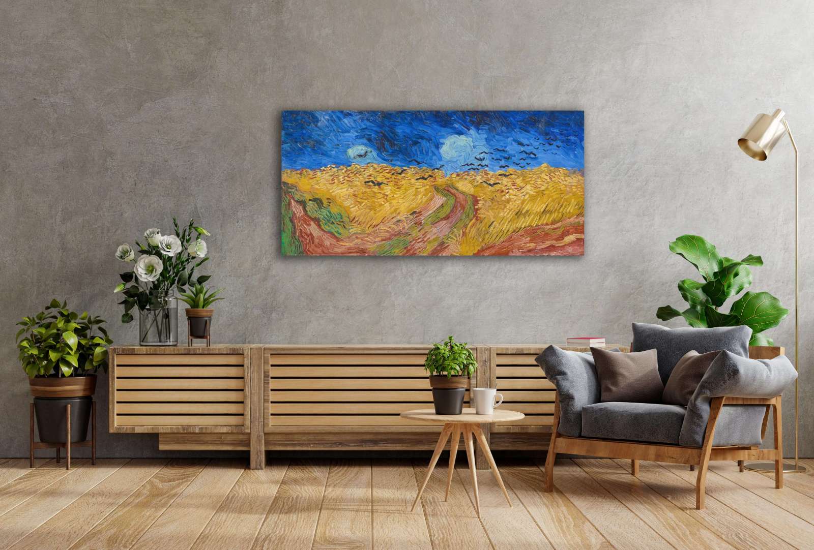 Reprodukcija „Kviečių laukas su varnomis“, Vincent van Gogh