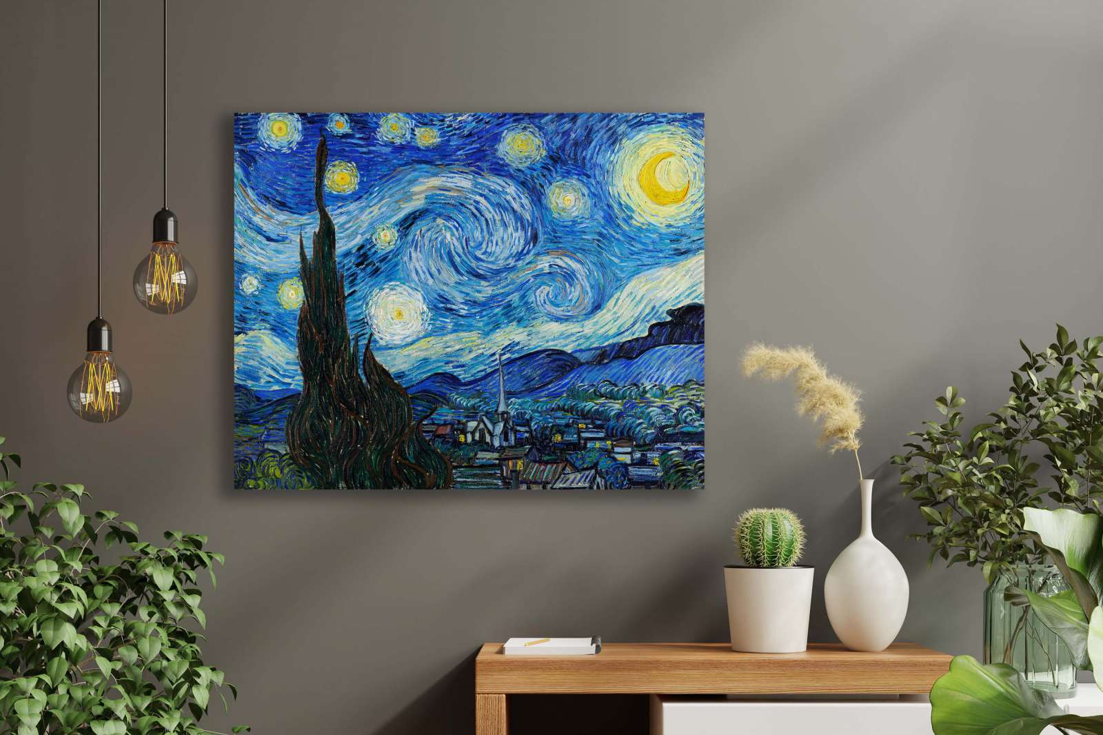 Reprodukcija „Žvaigždėta naktis“, Vincent van Gogh (1889)