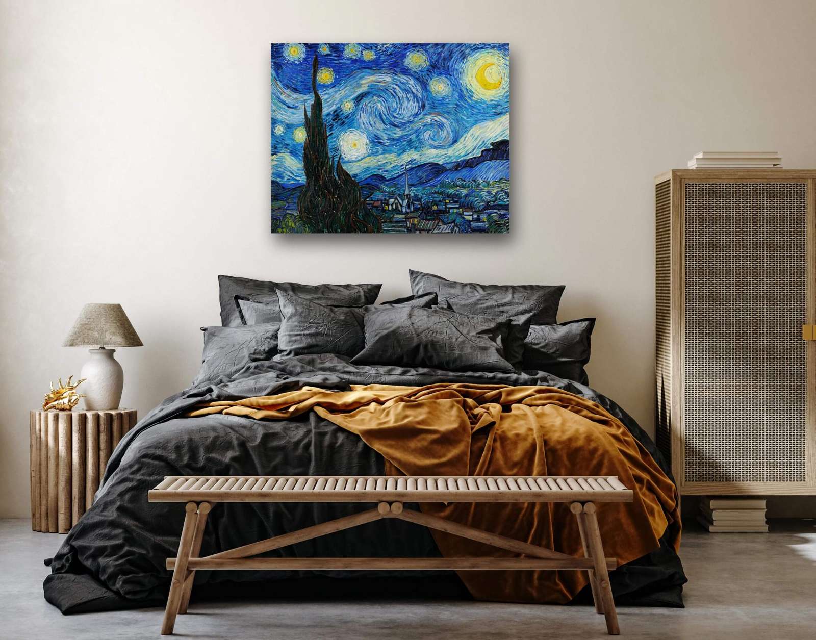Reprodukcija „Žvaigždėta naktis“, Vincent van Gogh (1889)