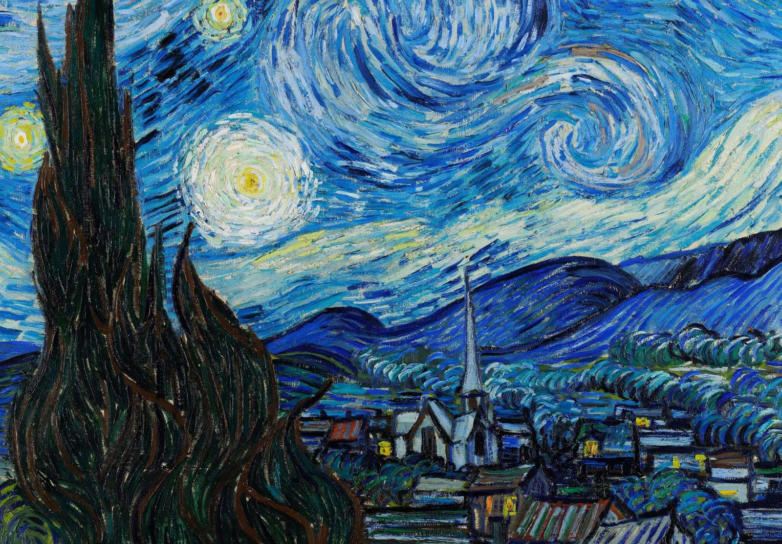 Reprodukcija „Žvaigždėta naktis“, Vincent van Gogh (1889)
