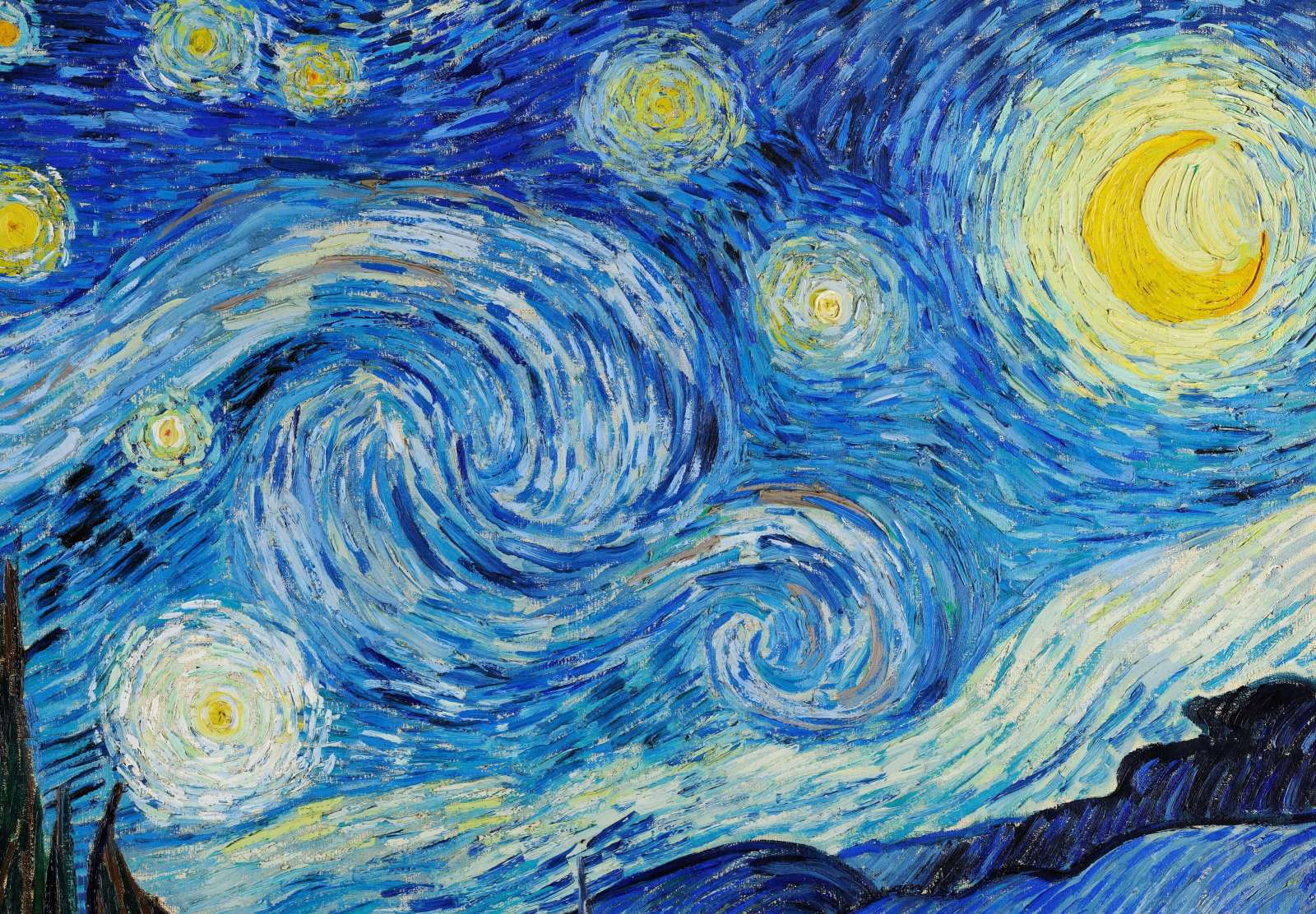Reprodukcija „Žvaigždėta naktis“, Vincent van Gogh (1889)