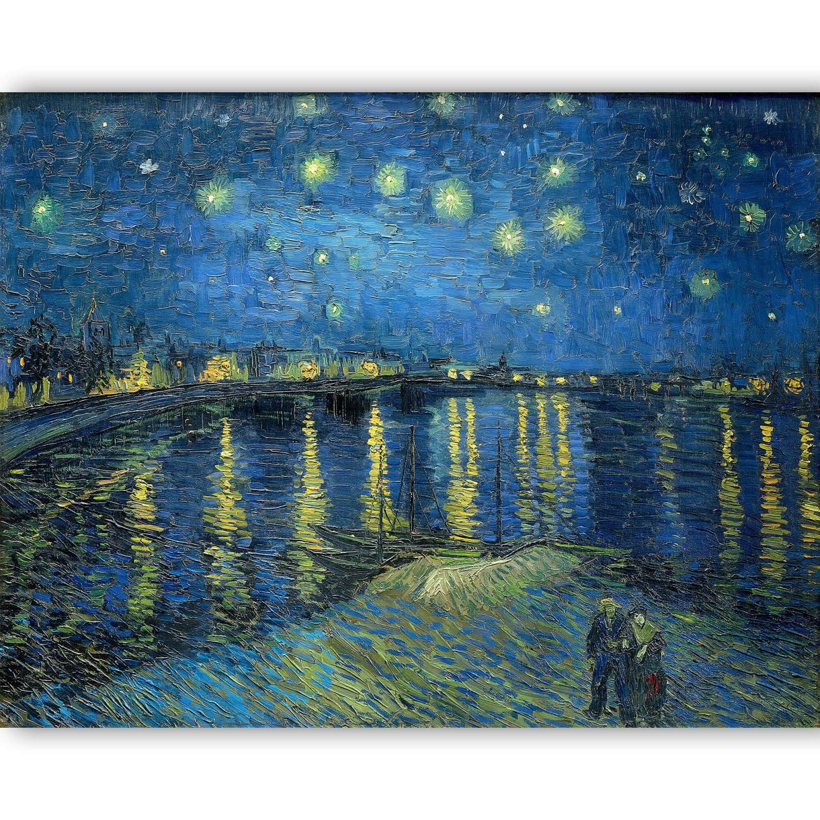 Reprodukcija „Žvaigždėta naktis virš Ronos“, Vincent van Gogh (1888)