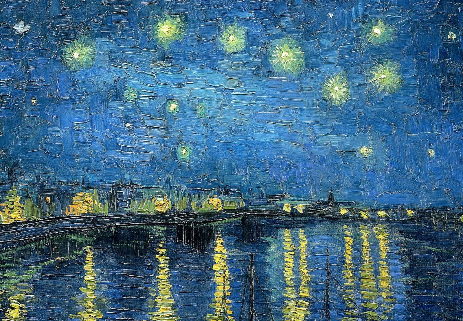 Reprodukcija „Žvaigždėta naktis virš Ronos“, Vincent van Gogh (1888)