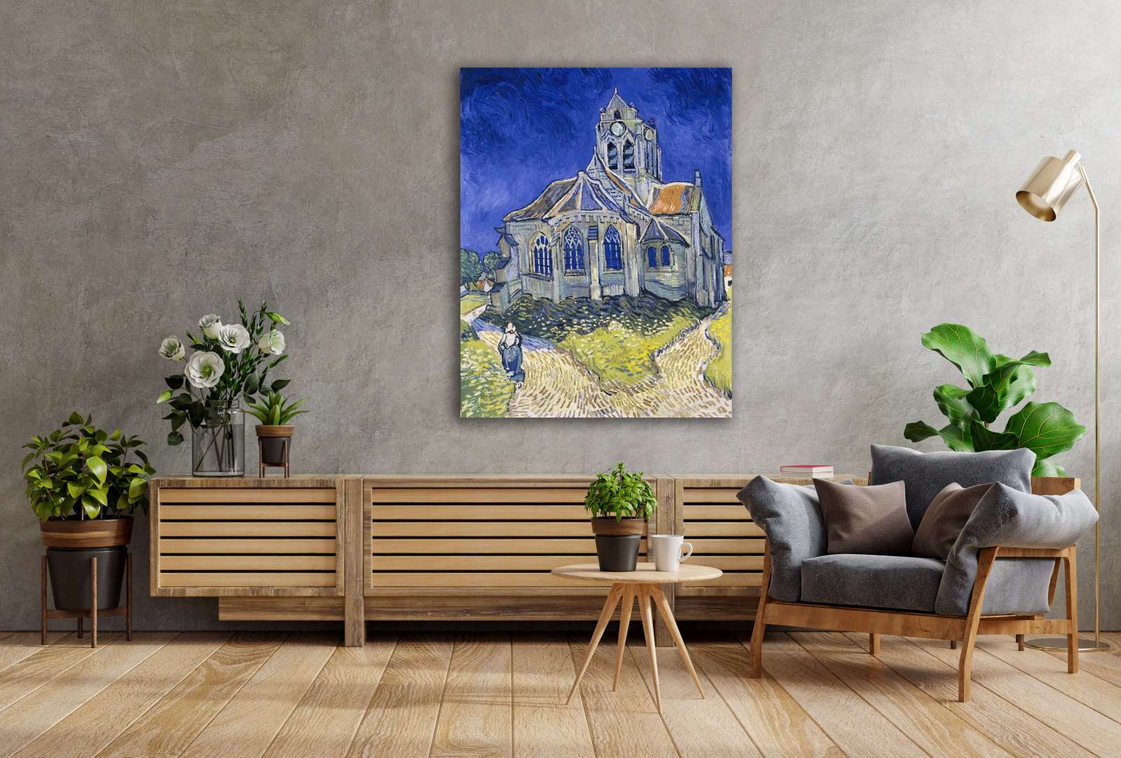 Reprodukcija „Auvers sur Oise bažnyčia“, Vincent van Gogh (1890)