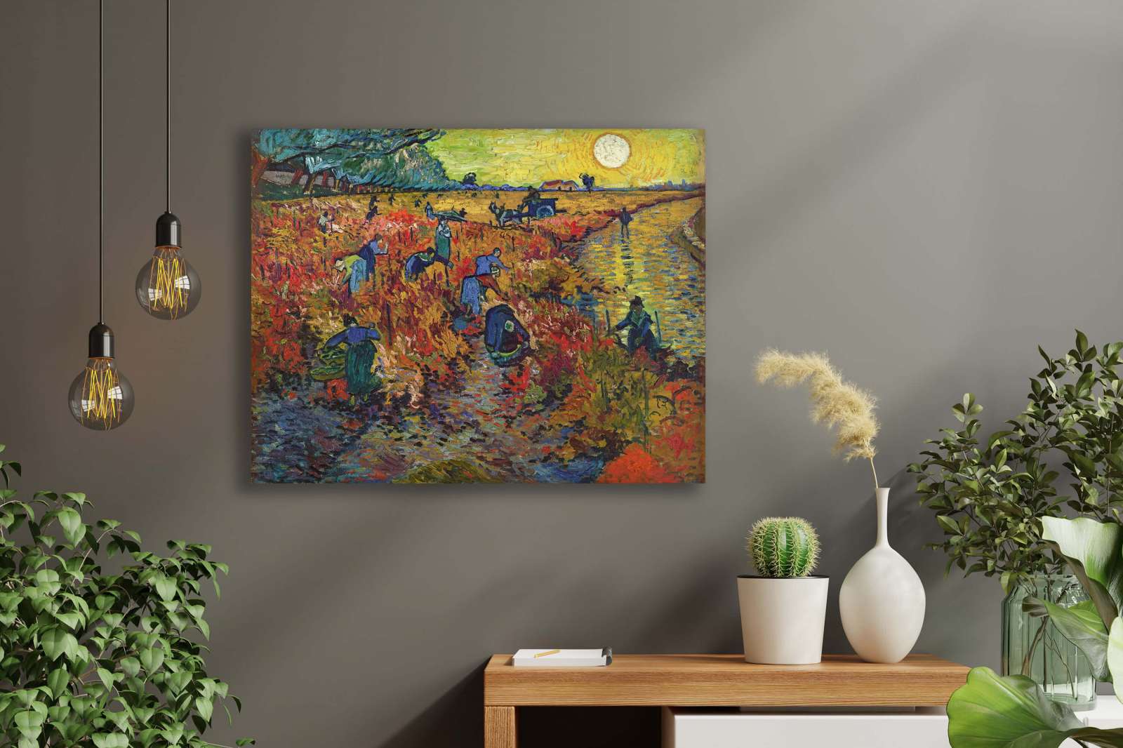 Reprodukcija „Raudonas vynuogynas“, Vincent van Gogh (1888)