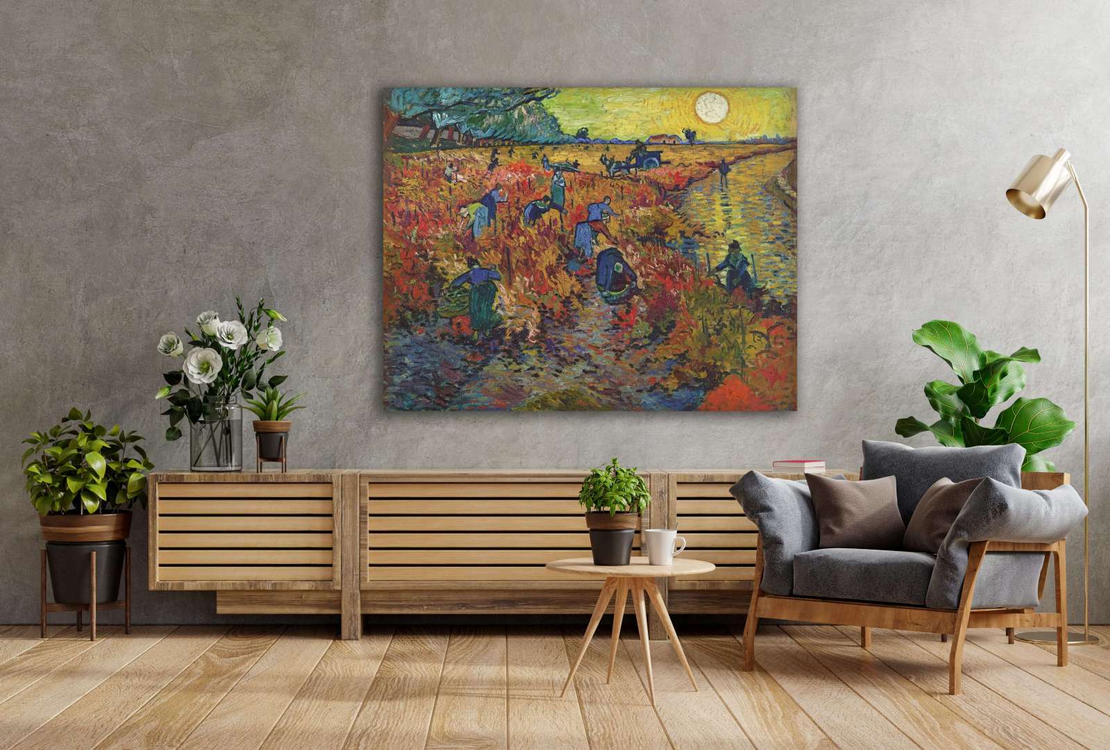 Reprodukcija „Raudonas vynuogynas“, Vincent van Gogh (1888)