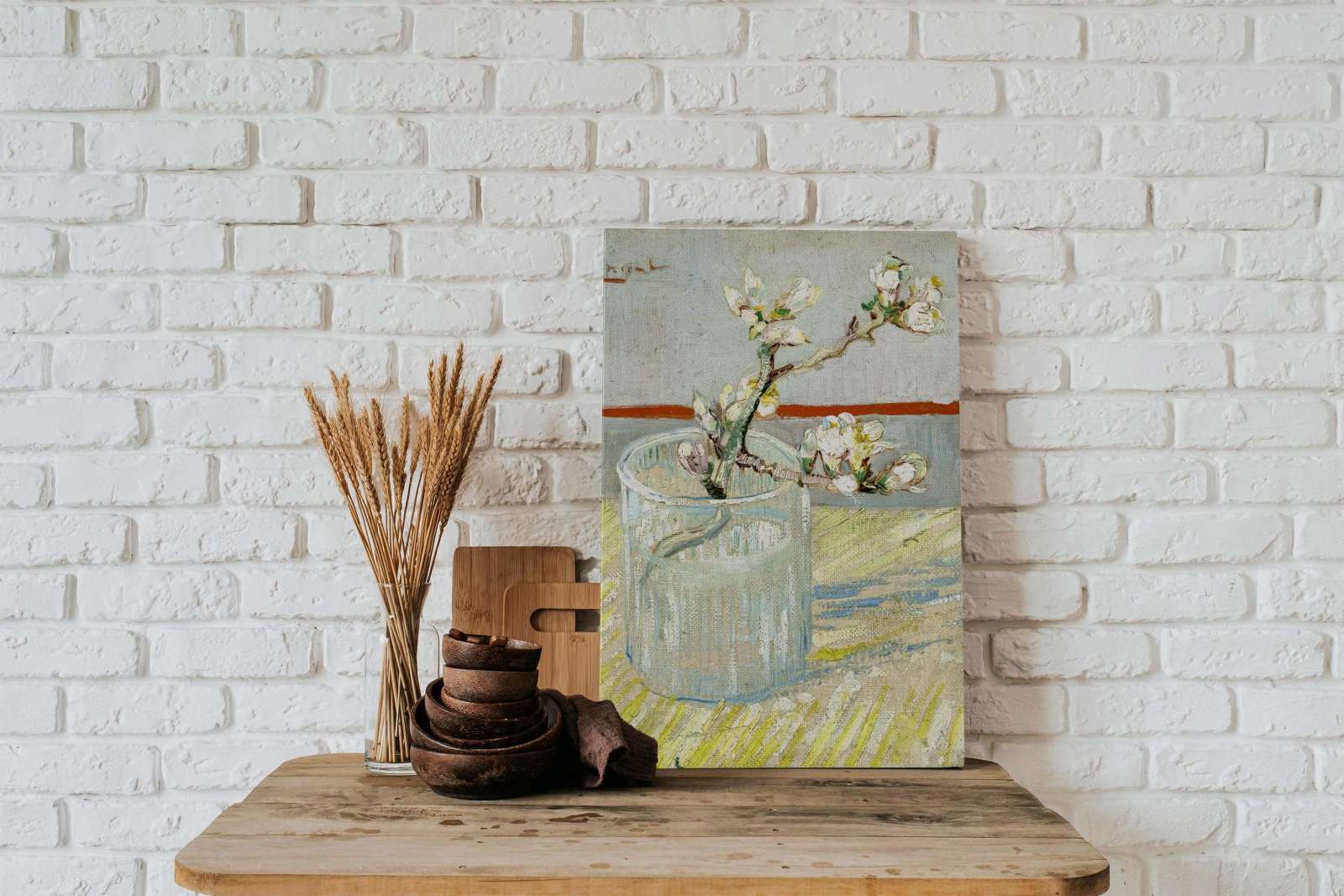 Reprodukcija „Žydinti migdolo šakelė stiklinėje“, Vincent van Gogh (1888)