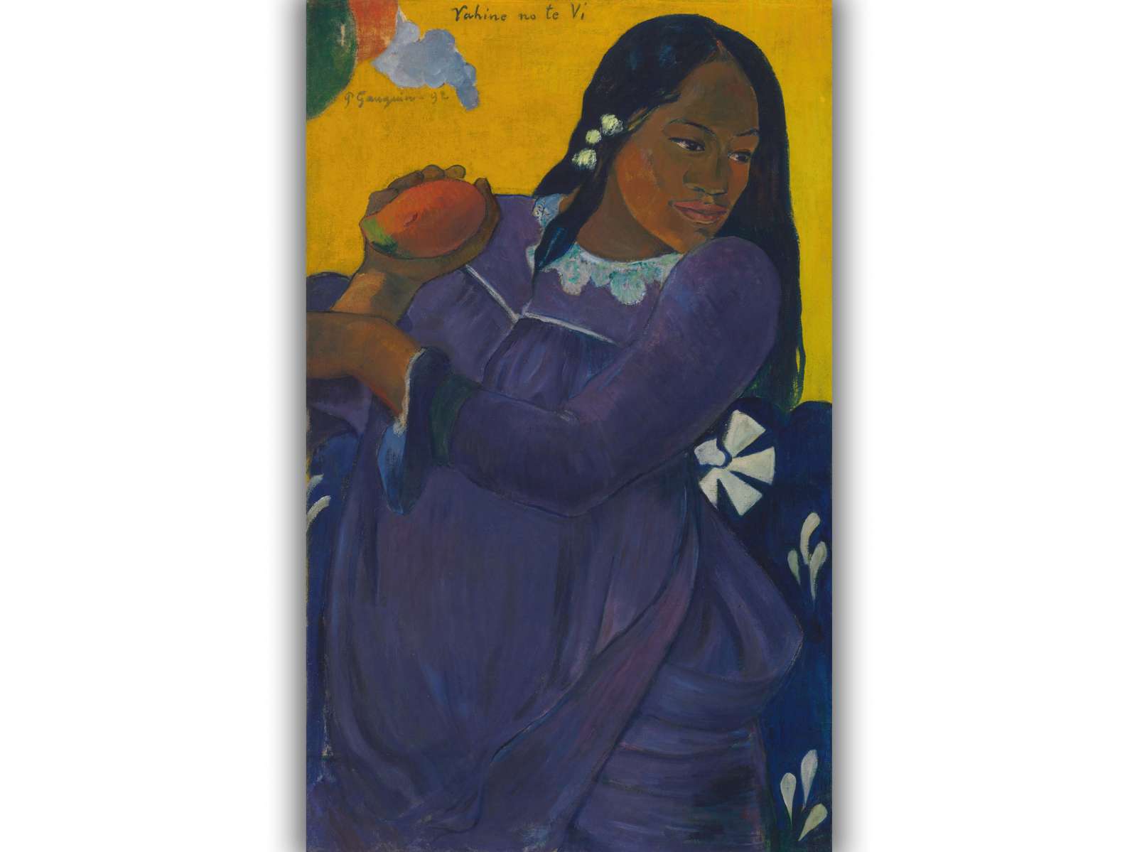 Reprodukcija „Moteris su mango“, Paul Gauguin (1892)