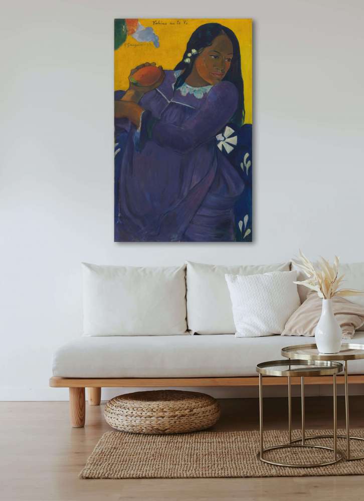 Reprodukcija „Moteris su mango“, Paul Gauguin (1892)