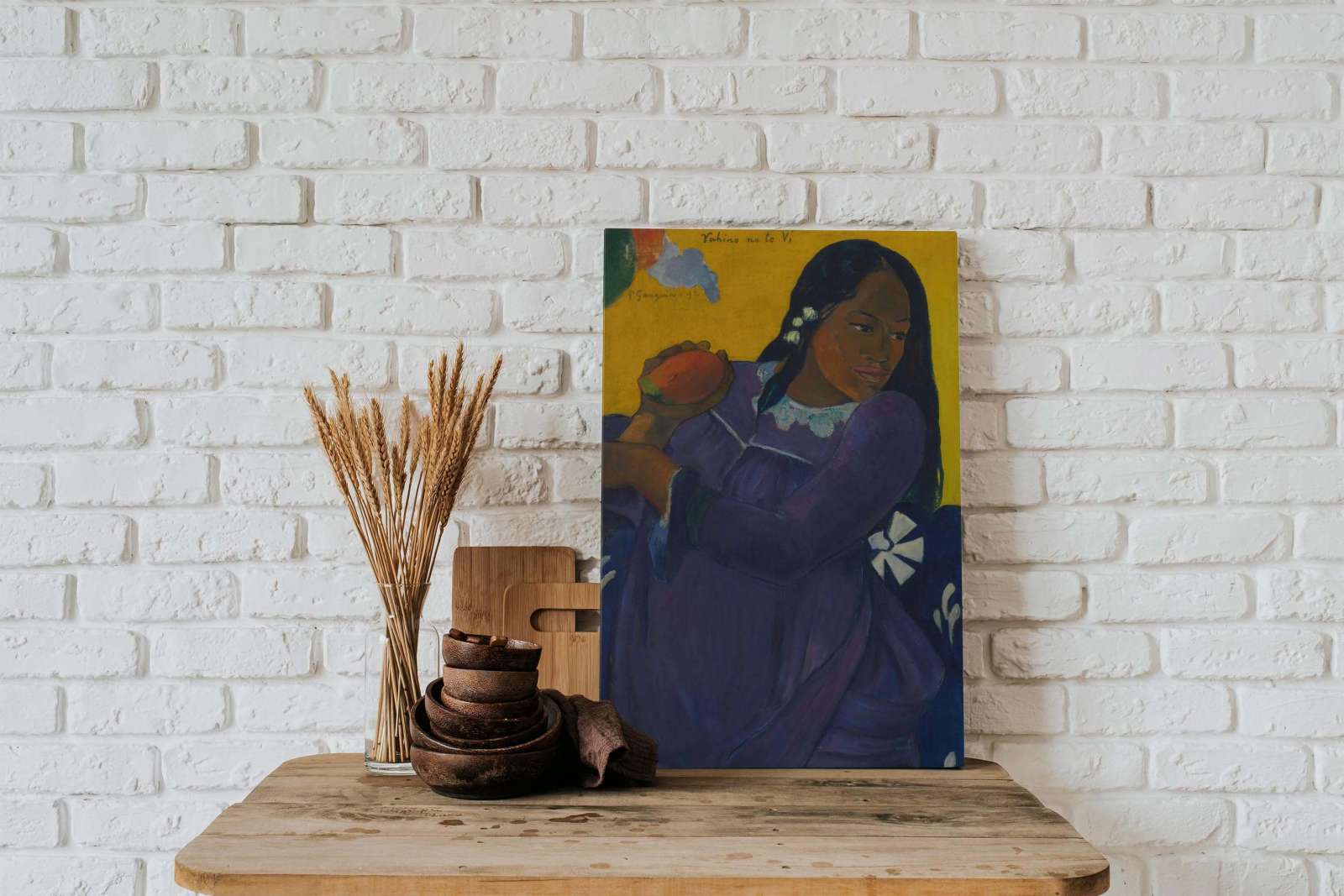Reprodukcija „Moteris su mango“, Paul Gauguin (1892)