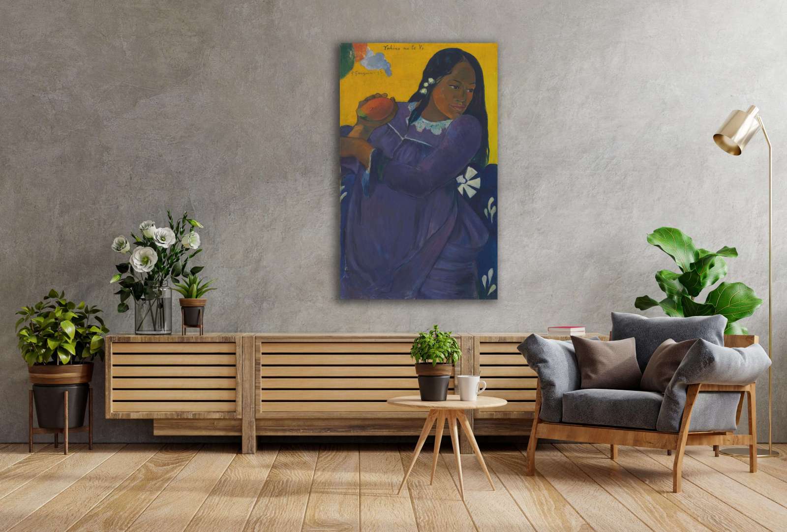 Reprodukcija „Moteris su mango“, Paul Gauguin (1892)