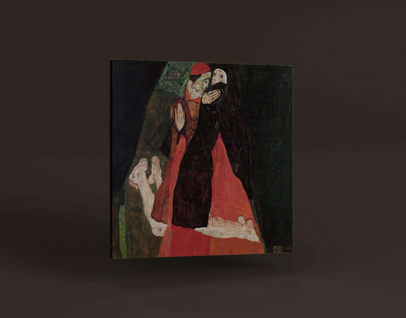 Reprodukcija „Kardinolas ir vienuolė“, Egon Schiele (1912)