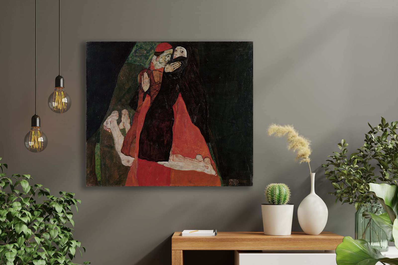 Reprodukcija „Kardinolas ir vienuolė“, Egon Schiele (1912)