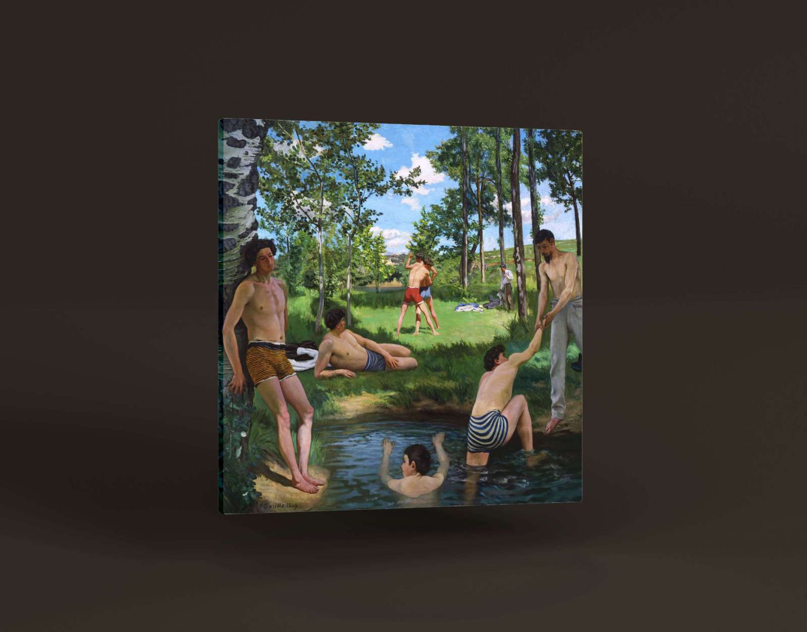 Reprodukcija „Vasaros scena“, Frédéric Bazille (1869)