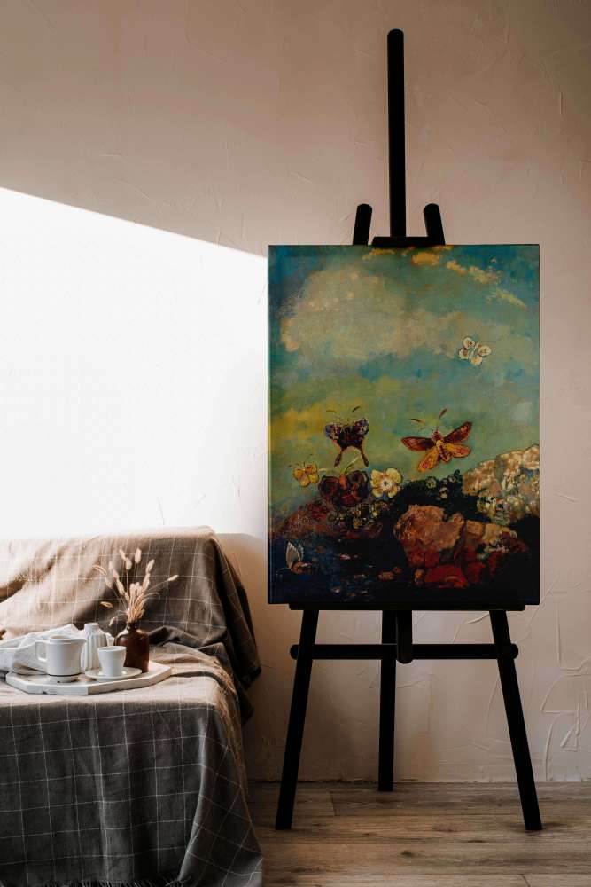 Reprodukcija „Drugeliai“, Odilon Redon (1910)