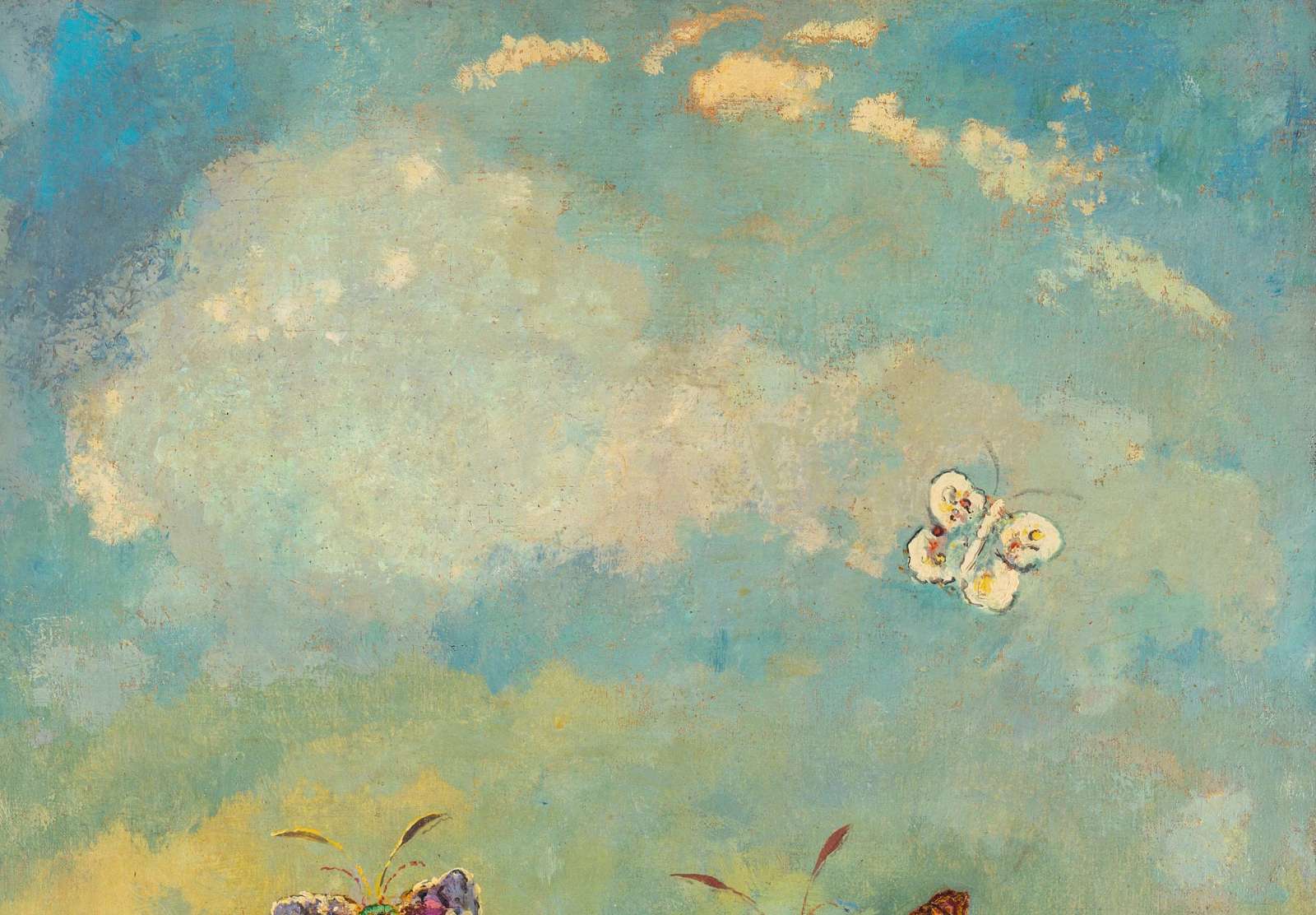 Reprodukcija „Drugeliai“, Odilon Redon (1910)
