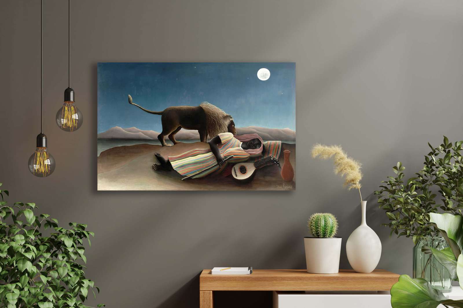 Reprodukcija „Miegantis romas“, Henri Rousseau