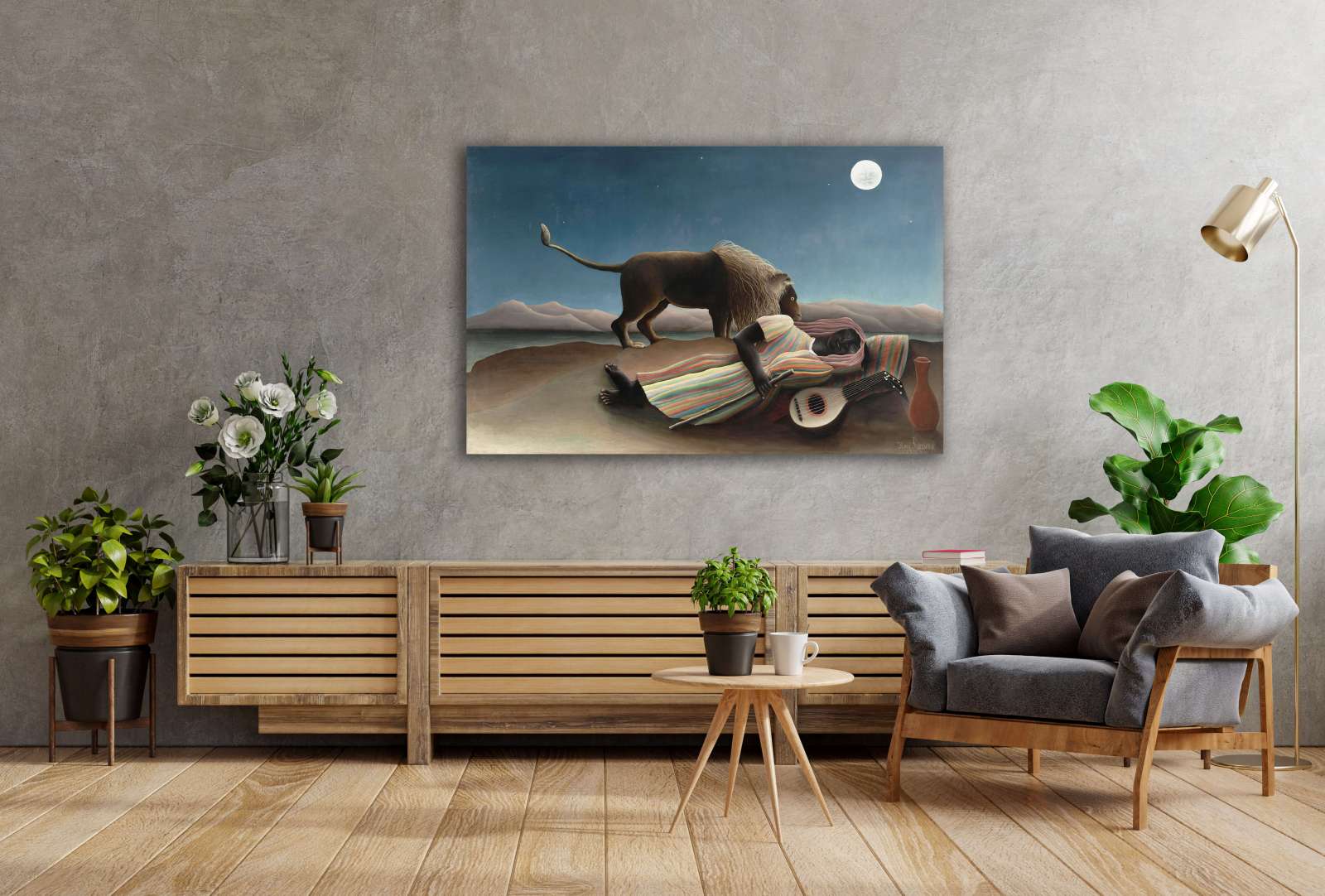 Reprodukcija „Miegantis romas“, Henri Rousseau