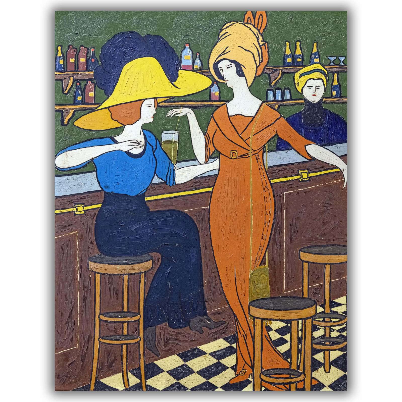 Reprodukcija „Moterys kavinėje“, Georges Gaudion (1910)