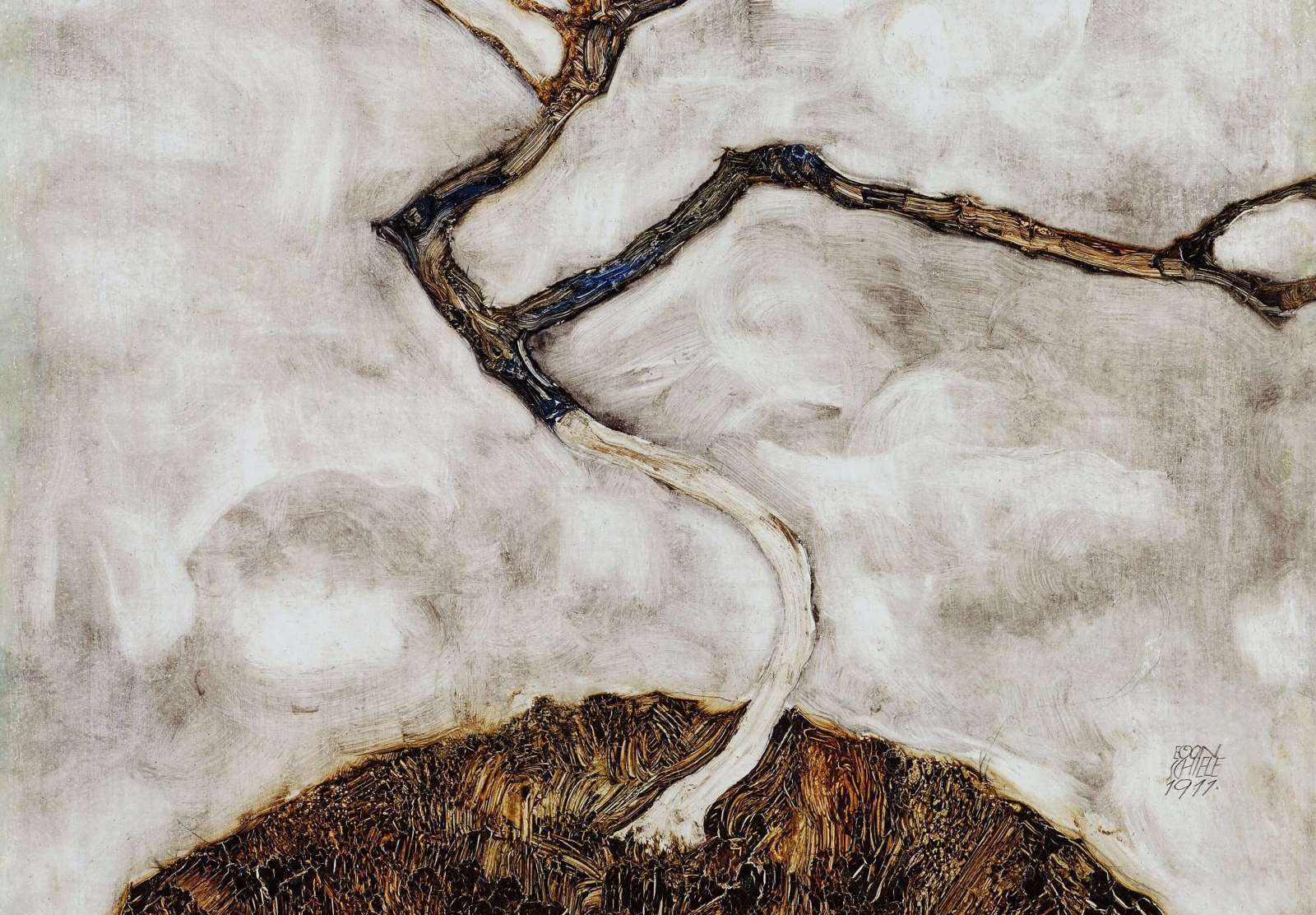 Reprodukcija „Medelis vėlyvą rudenį“, Egon Schiele (1911)