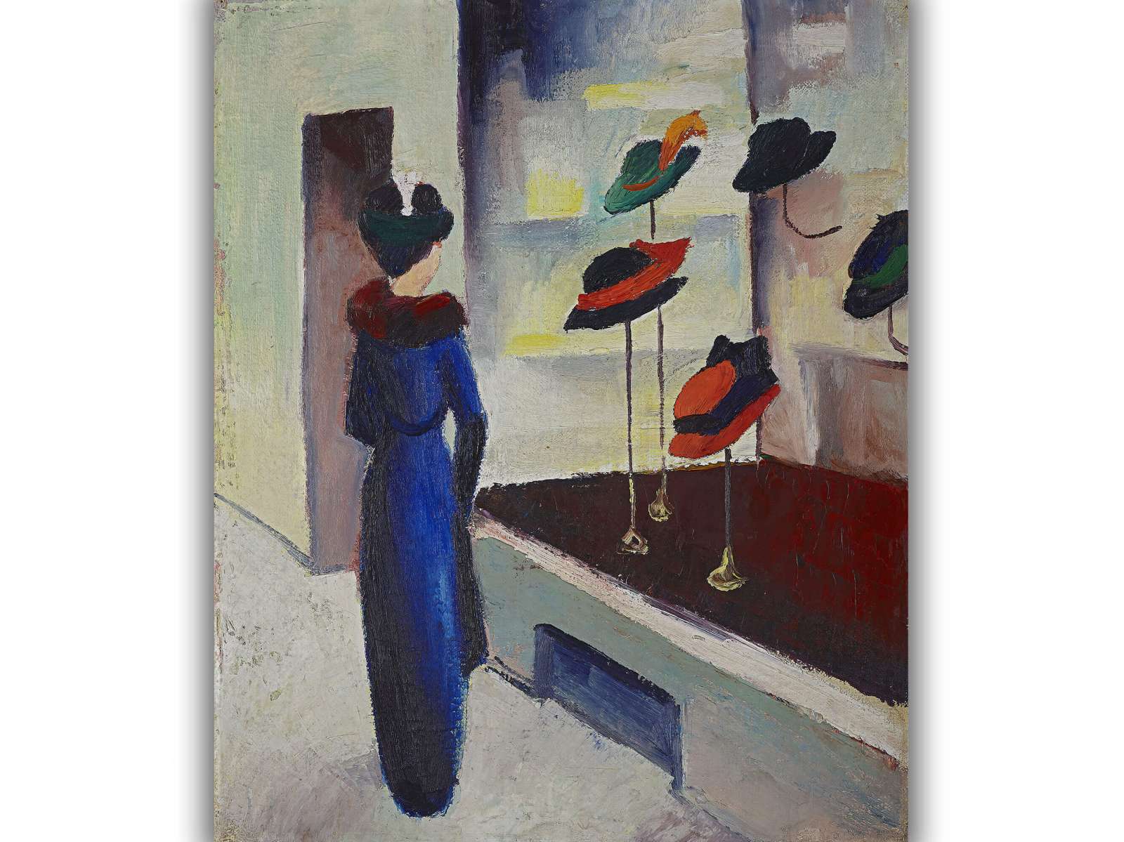 Reprodukcija „Skrybėlių parduotuvė“, August Macke (1913)