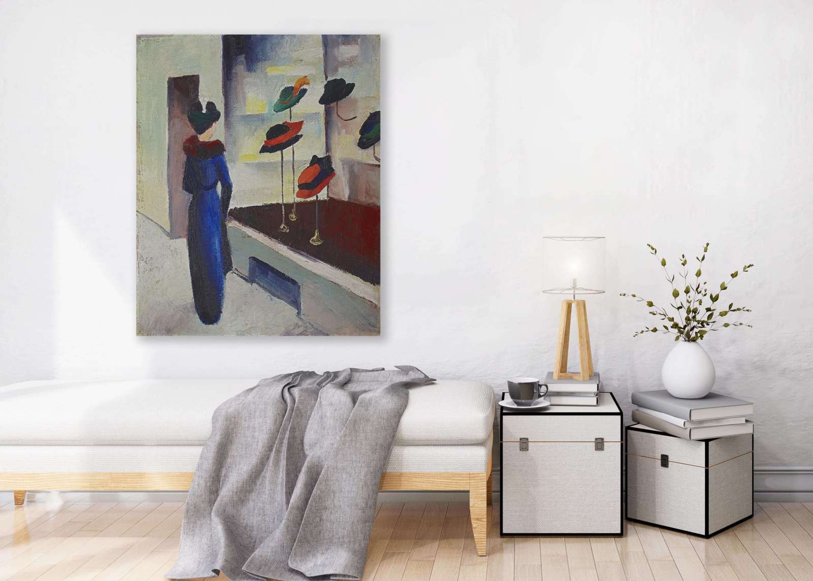 Reprodukcija „Skrybėlių parduotuvė“, August Macke (1913)