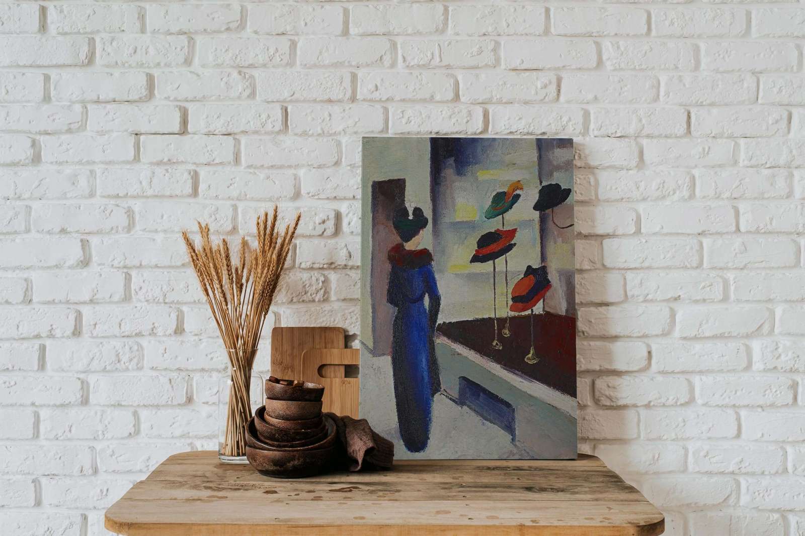 Reprodukcija „Skrybėlių parduotuvė“, August Macke (1913)