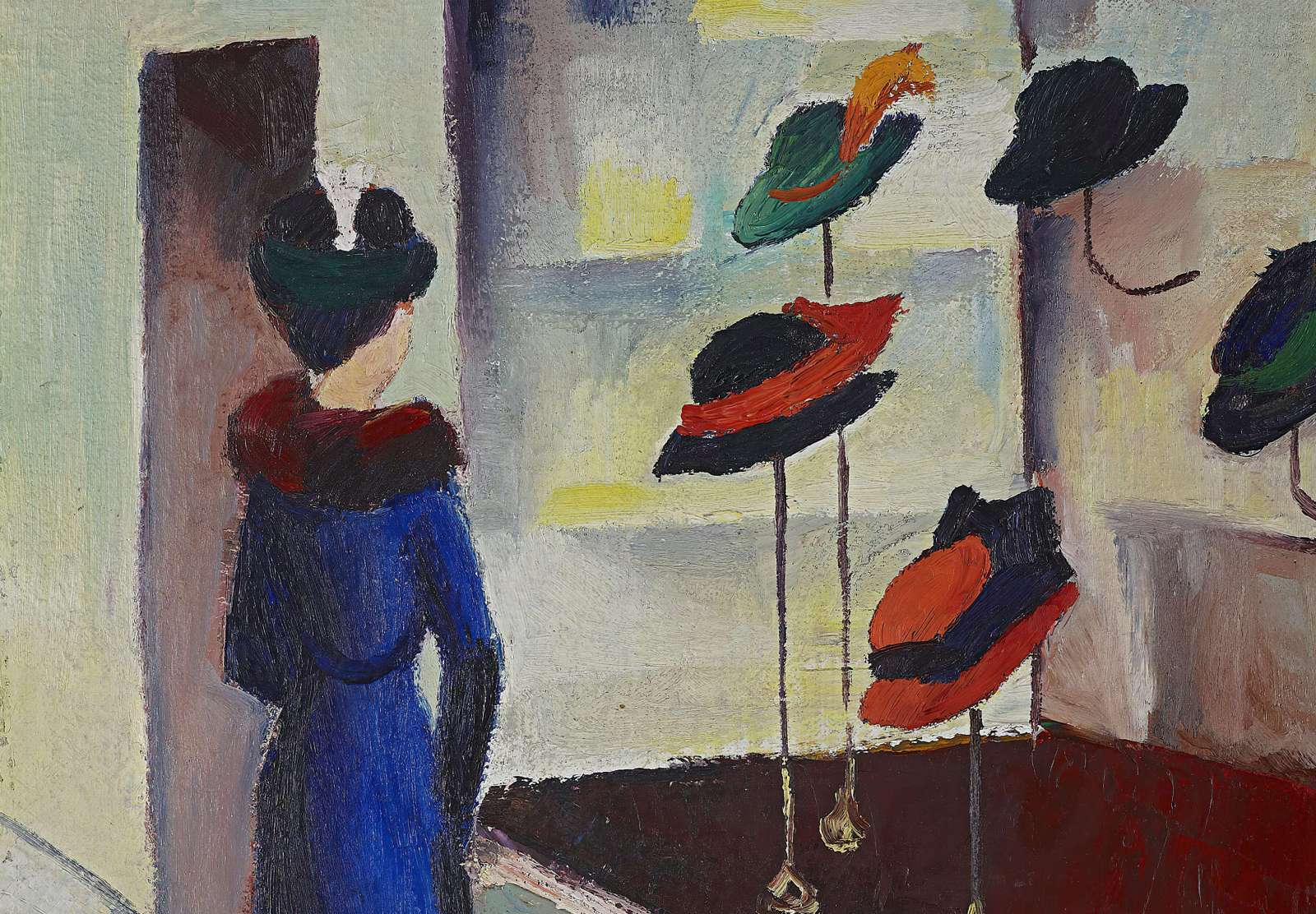 Reprodukcija „Skrybėlių parduotuvė“, August Macke (1913)