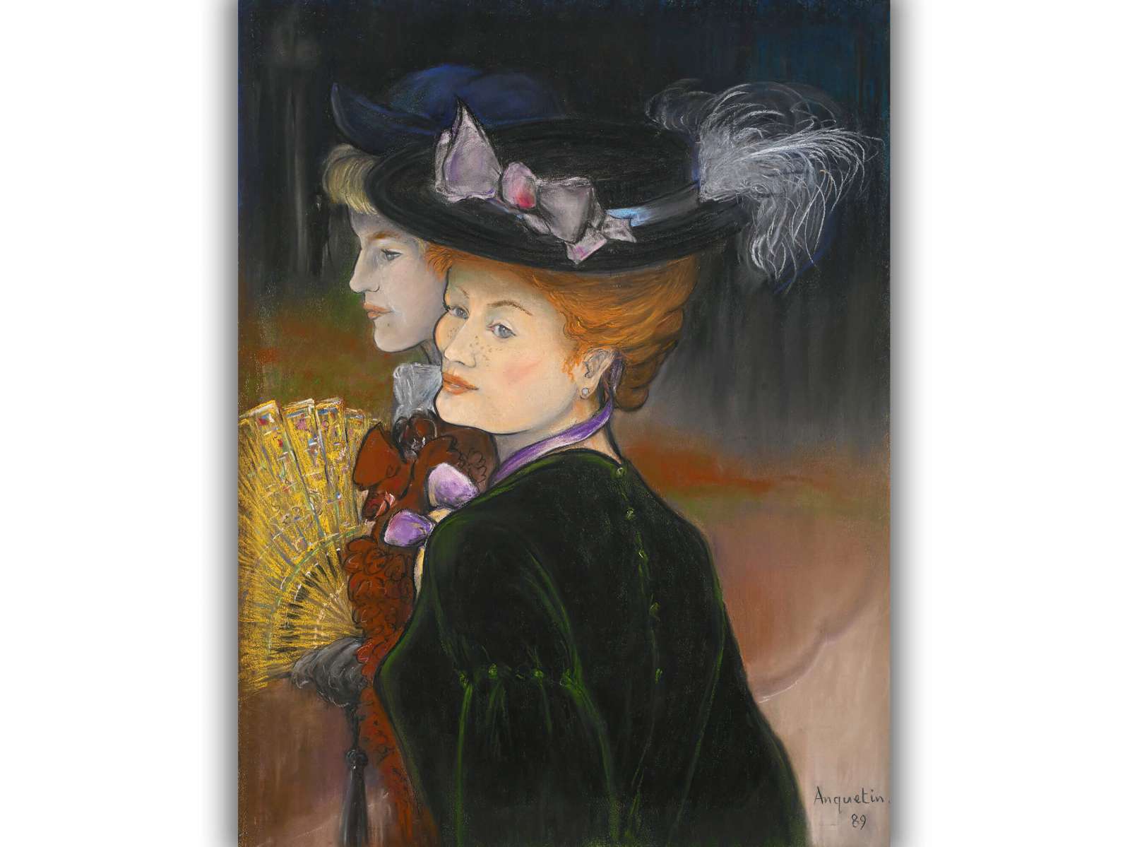 Reprodukcija „Dvi elegantiškos damos miške“, Louis Anquetin (1889)