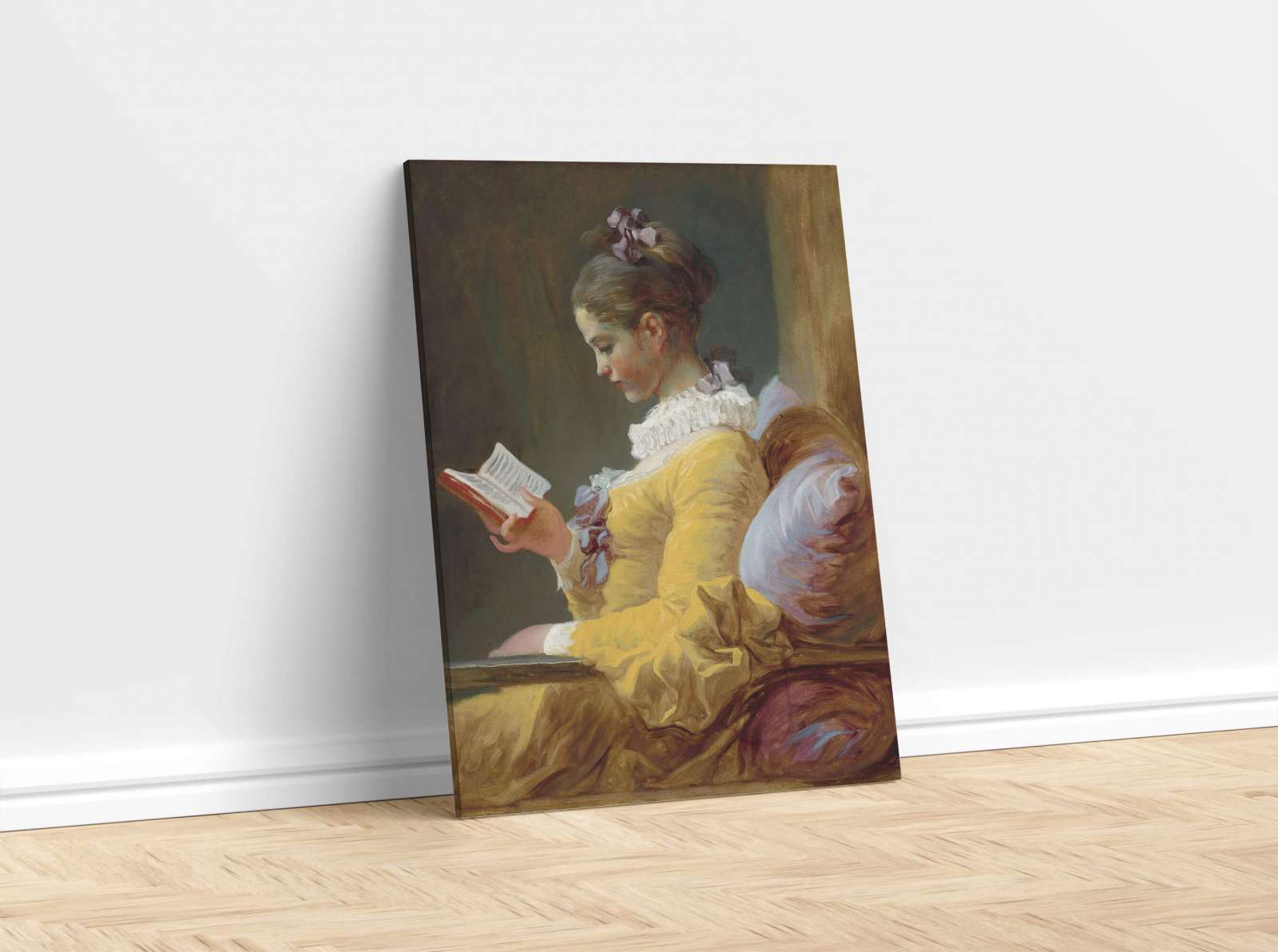 Reprodukcija „Skaitanti mergina“, Jean Honoré Fragonard (1769)