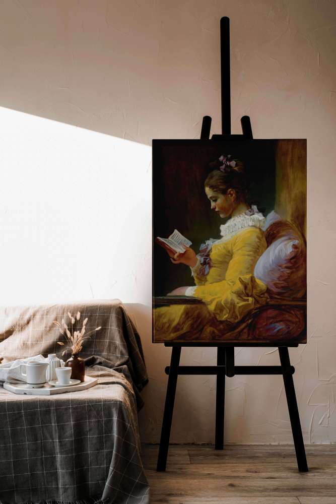 Reprodukcija „Skaitanti mergina“, Jean Honoré Fragonard (1769)