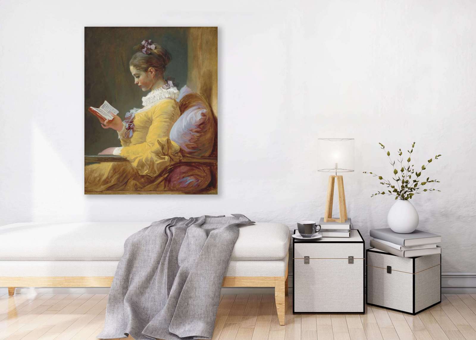 Reprodukcija „Skaitanti mergina“, Jean Honoré Fragonard (1769)