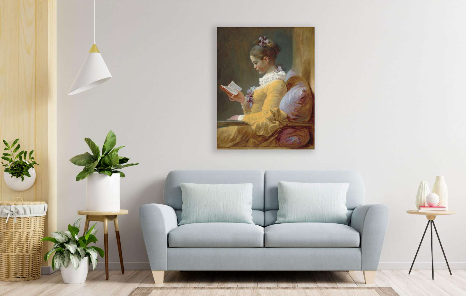 Reprodukcija „Skaitanti mergina“, Jean Honoré Fragonard (1769)