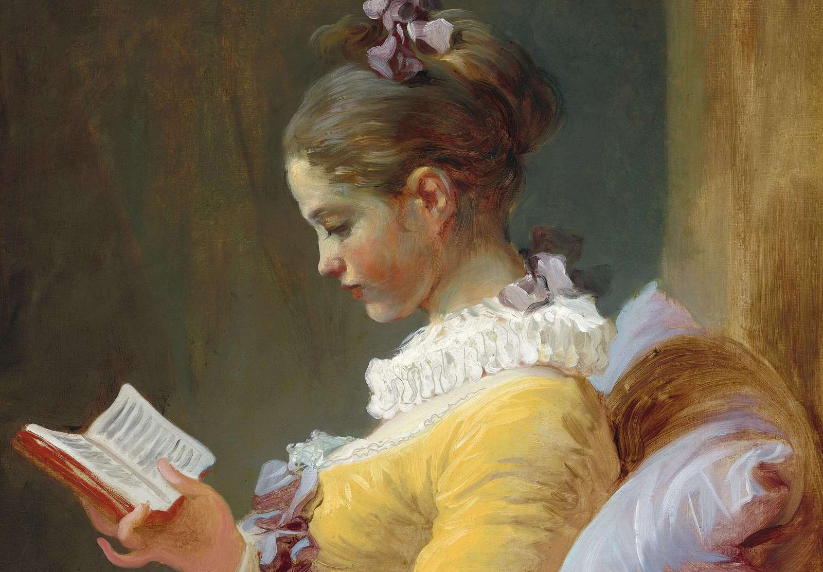 Reprodukcija „Skaitanti mergina“, Jean Honoré Fragonard (1769)