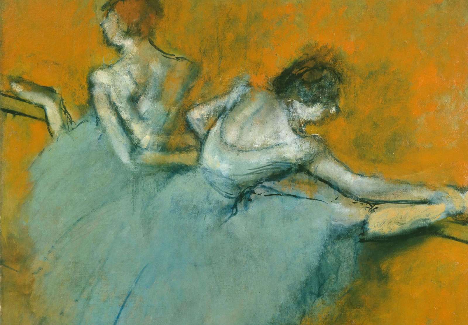 Reprodukcija „Šokėjos prie stovo“, Edgar Degas