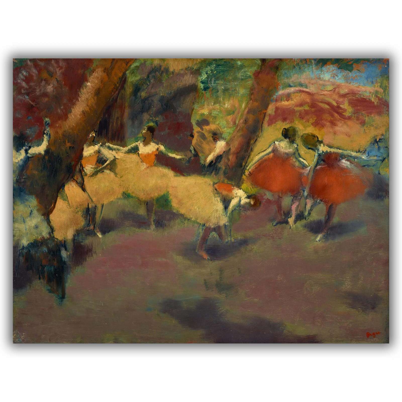Reprodukcija „Prieš pasirodymą“, Edgar Degas