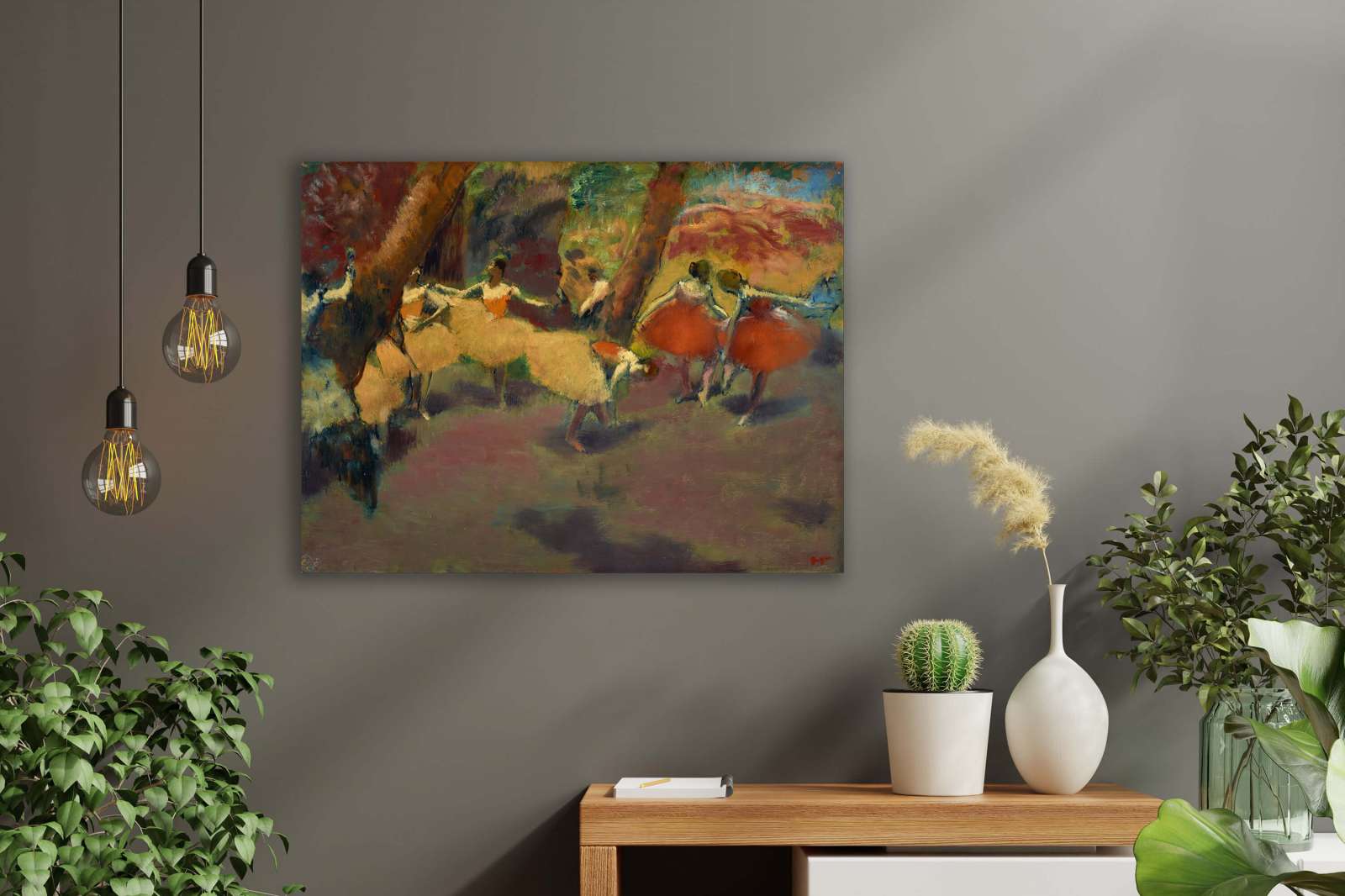 Reprodukcija „Prieš pasirodymą“, Edgar Degas