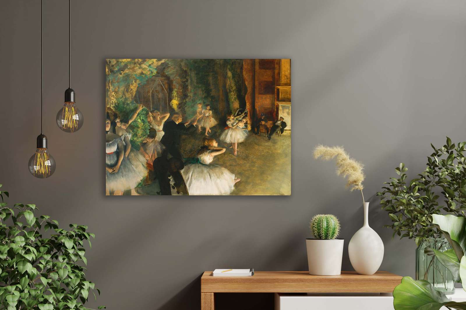 Reprodukcija „Baleto repeticija“, Edgar Degas (1874)