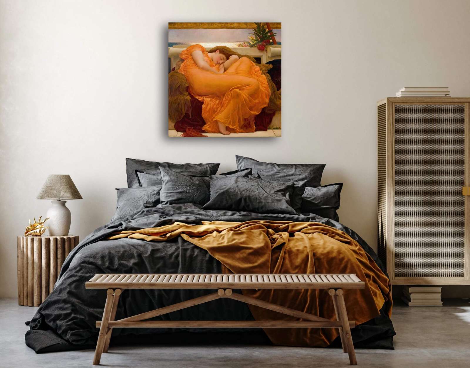 Reprodukcija „Liepsnojantis birželis“, Frederic Leighton (1895)