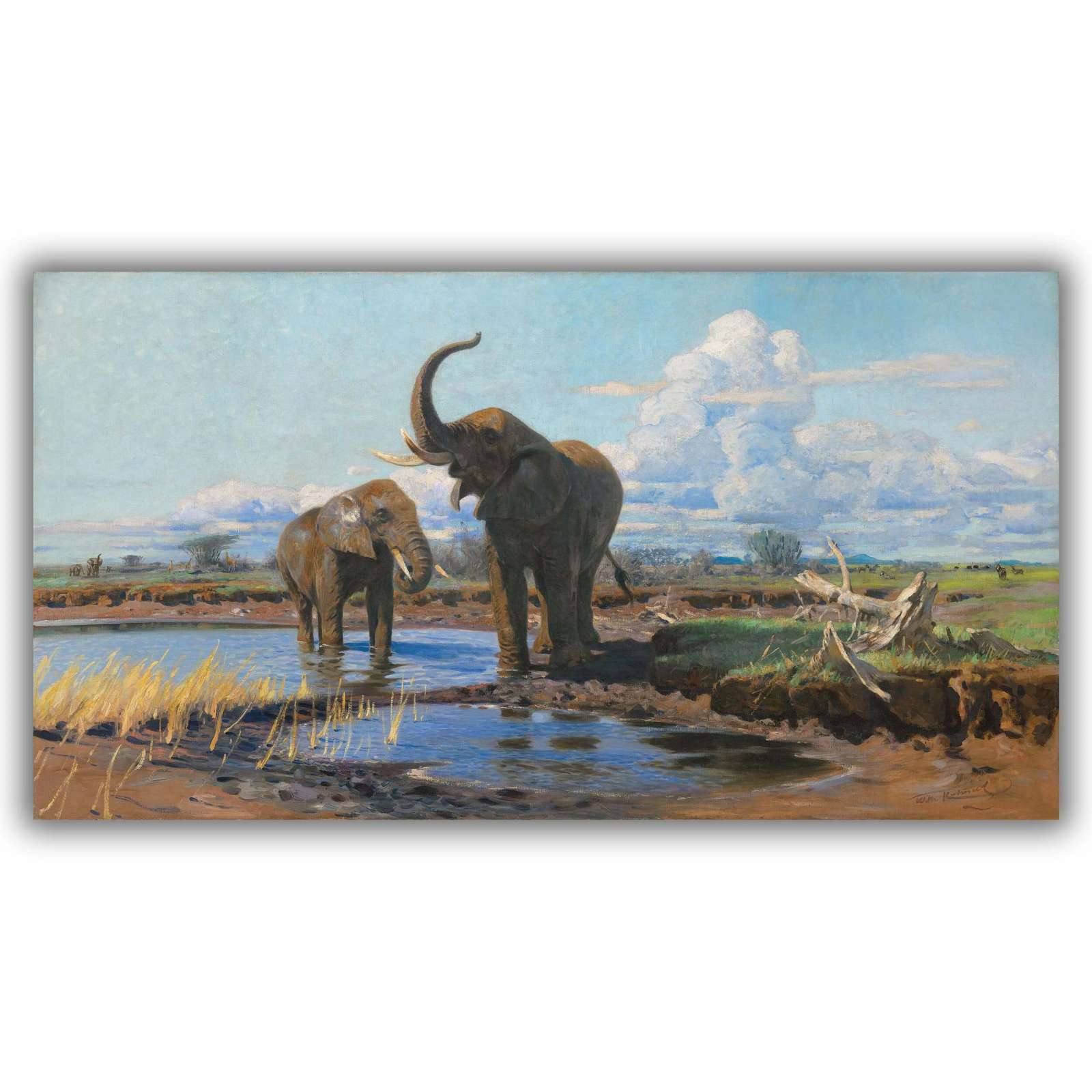 Reprodukcija „Migruojantys prie vandens“, Wilhelm Kuhnert